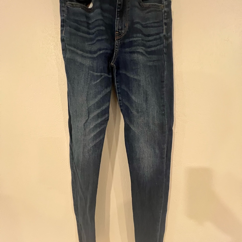 American Eagle Outfitters Blue Skinny Jeans with Vintage Fading